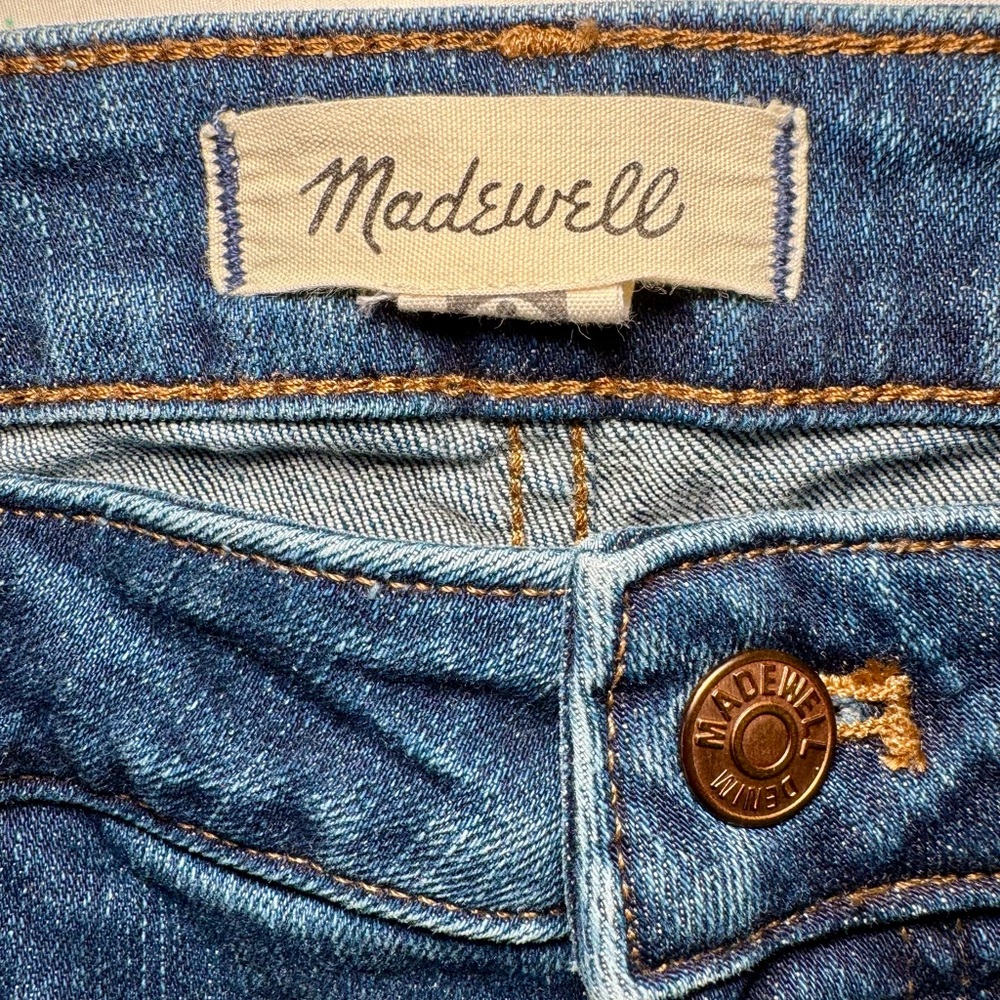 Madewell Curvy High-Rise Skinny Crop Jeans 32T Blue Medium Wash CKP452394698